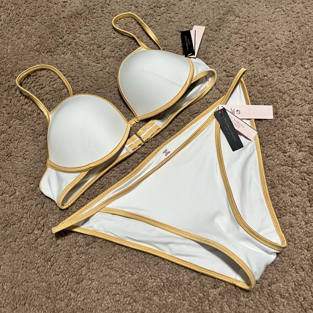 Victoria’s Secret white and gold bikini set